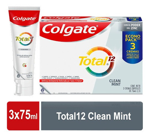 Colgate Total12 Clean Mint X 3 - mL a $129