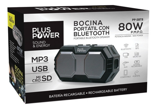 Bocina Portátil Pp-sbt8 Con Bluetooth