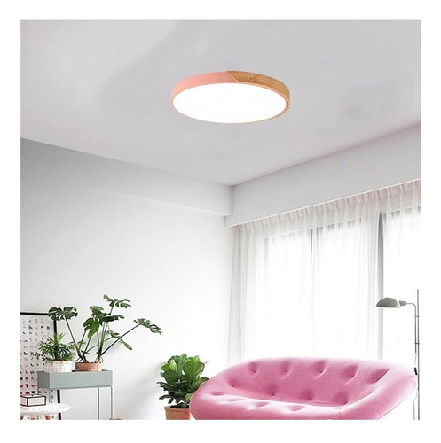 Imagen 5 de 6 de Lámpara led de pared, techo Serlux Panel LED Redondo Cerchio 18W color rosa 220V-240V por 1 unidad