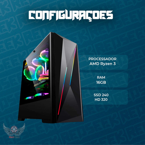 Pc Game Amd Fenix + Kit Game Full Hd Completo + Cadeira