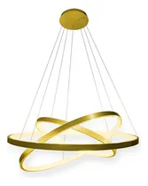 Comprar Lustre Pendente Led Moderno 3 Arcos Anéis 89w 60cm Estrutura Dourado 110vu002F220v