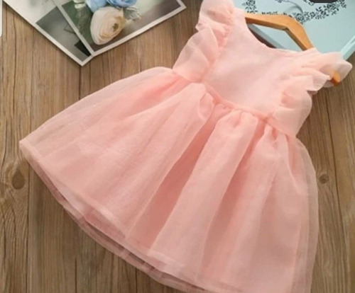 Hermoso Vestido En Seda Y Tutú, Diseño Unico Para Tu Bebé