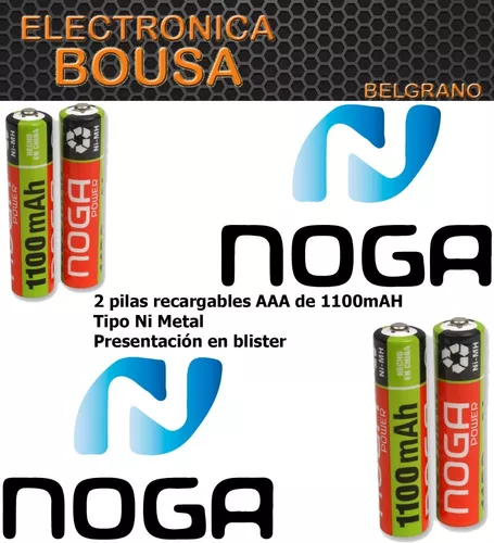 Pilas recargables AAA 1100mAh Pack x2