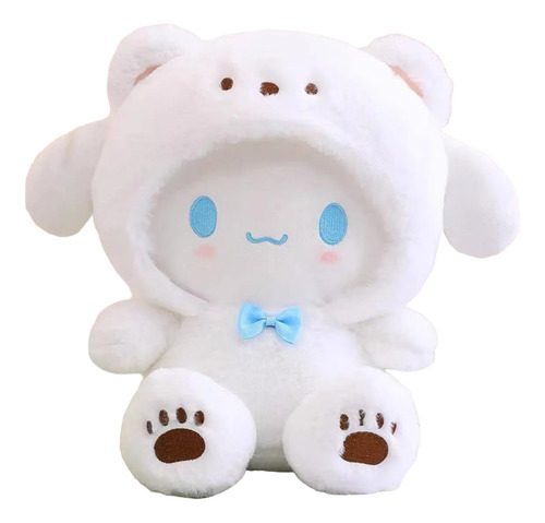 Peluche Cinnamoroll Con Traje Osito 21cm Kawaii Blanco