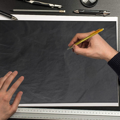 100 Hojas De Papel Carbón, Papel De Grafito Negro Para Traza