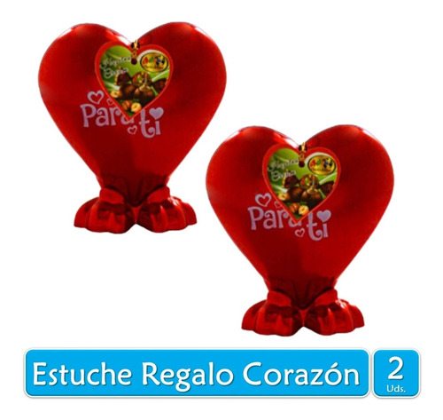 Estuche Regalo Chocolates Corazón Patitas Personaje X2 Uds.