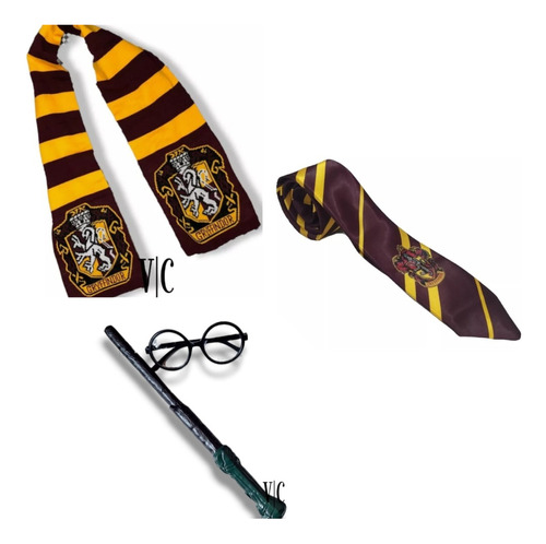 Kit Harry Potter, Bufanda, Corbata, Varita Y Lentes