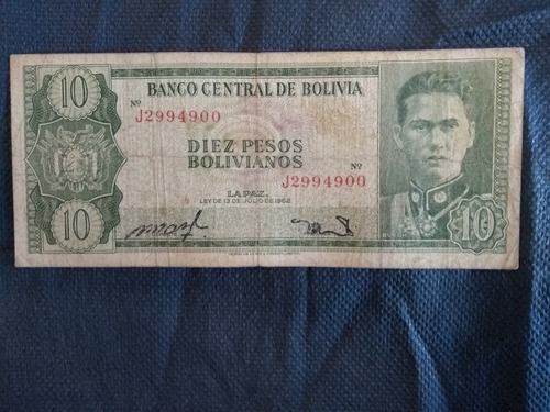 Cedula De 10 Pesos Bolívia 