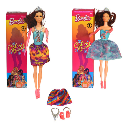 Paquete 3pzs Barbie Color Reveal Muñeca Para Niñas 