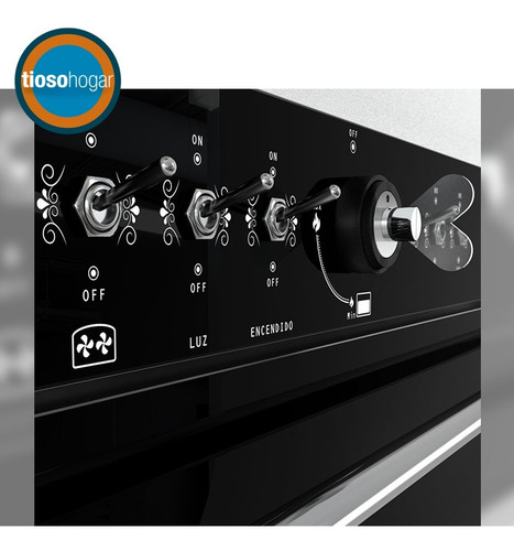 Imagen 4 de 10 de Horno A Gas Empotrar Negro Vidrio Luz Encendido Convector