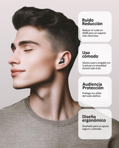 Tapones Auditivos Para Dormir, Reducción De Ruido 45 Db,