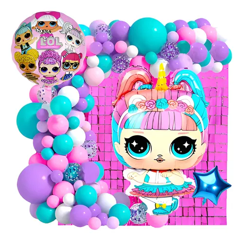 Decoración Arco De Globos Princesa Lol Para Cumpleaños Niña
