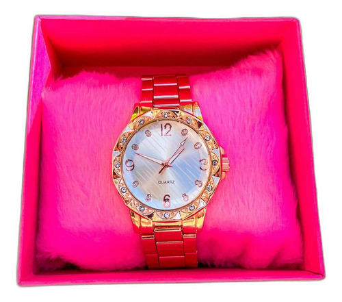 Relógio Quartz Feminino Aço Inoxidavel Rose Com Garantia