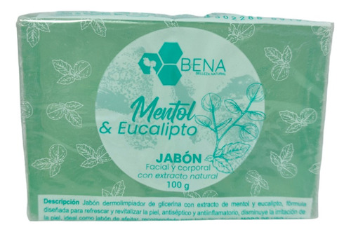 Jabón De Mentol Eucalipto Natural Premium 100gr