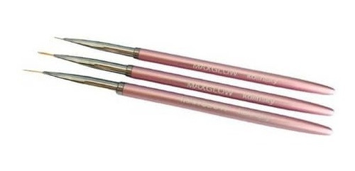 Pinceles Liner Kolinsky Maxglow Trio Para Decorar Uñas Nuevo