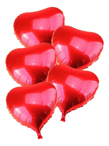 Globo Mylar Corazón Metalizado Rojo 1pc