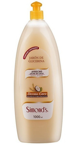 Simonds Jabon Liquido Afrecho Leche De Coco 1000ml