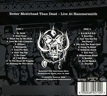 Motorhead Better Motorhead Than Dead (live At Hammersmith) C