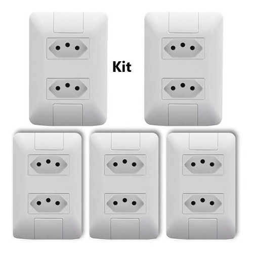Conjunto Aria 2 Tomadas Kit Com 5 250v Tramontina 10a