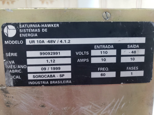 Fonte Bancada Saturnia + 48v/-48v 10a 127 Usada (Usado)