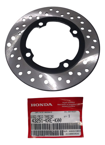 Disco Freio Tras Bros160 18-22/ Xre 190 18-21 Original Honda