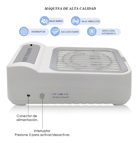 Extractor De Polvo De Uñas Acrílicas Colector 60w