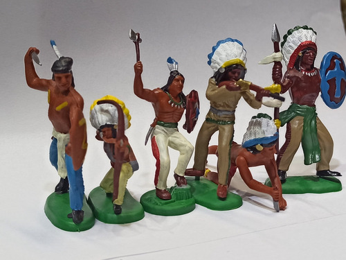 6 Indios Soldaditos De Juguetes A Pie Indiecitos La Plata