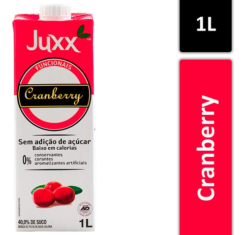 Kit 3 Suco Funcional Sem Açúcar Baixa Caloria Cranberry Juxx