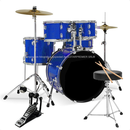 Bateria Evolution Parquer + Banqueta + Platos + Palillos 5cp