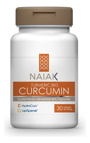 Turmeric Bio Curcumin 30 Cápsulas Naiak Sabor Natural