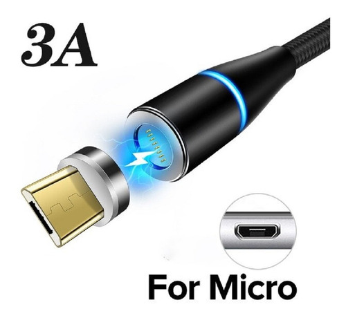 Cable Magnetico Micro Usb O Tipo C  Carga Rápida Datos 1 M