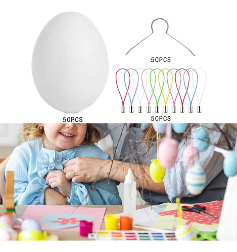 50x Suministros De Kit De Huevos De Pascua Sin Pintar Diy