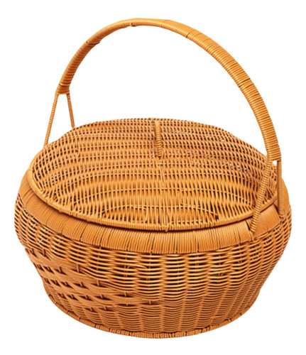 Cesta De Picnic De Mimbre Multiusos Portátil Tejida A Mano