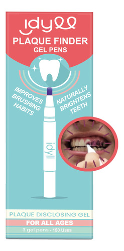 Boligrafos De Gel Reveladores De Placa Para Dientes, 150 Uso