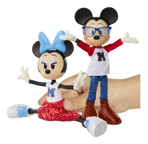 Imagen 1 de 3 de Set De Figuras Muñecos De Minnie Y Mickey Mouse Articulados