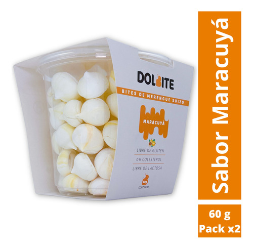 Galletas De Merengue Maracuyá 60 G - Pack 2 Un - Dolbite