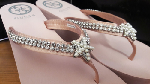 Sandalia Flip Flop Guess Mujer Cristales 100% Original Nueva