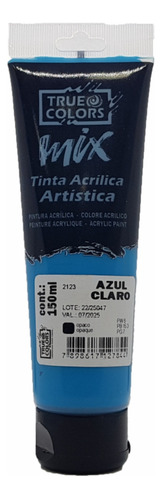 Tinta Acrílica Artistica Mix True Colors 150ml 2123 Azul Cla