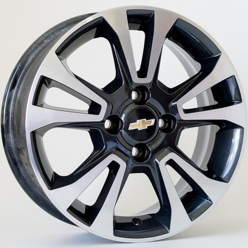 Rodas Chevrolet Onix/prisma R42 Aro14 (4x100)(jogo)+bicos Cor Preto Diamantado