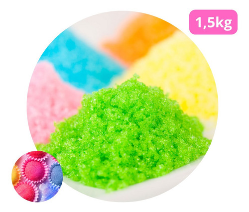 1,5 Kg Açúcar Cristal Colorido Docerias Estabelecimentos