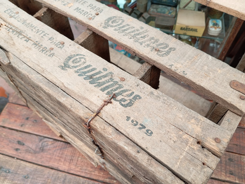 Antiguo Cajon Cerveceria Quilmes De Madera Año 1979 Ref. 699 (Usado)