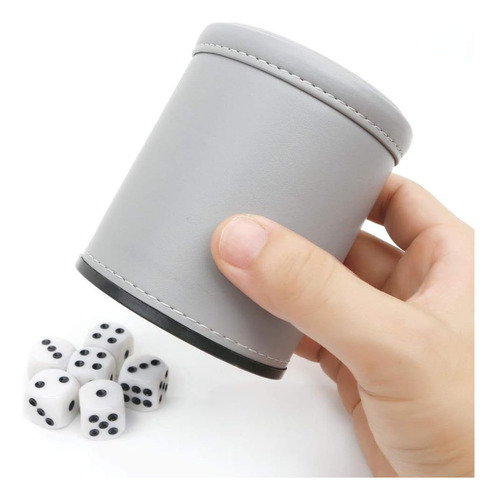 Copa De Dados De Cuero Pu Con Fieltro De Dados Con 6 Dados,