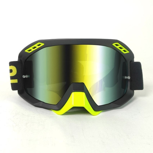 Goggle Tech-x2 Cg-10 Ngo/amarillo C/mica Tornasol Rider One Armazón Amarillo Talla Unitalla