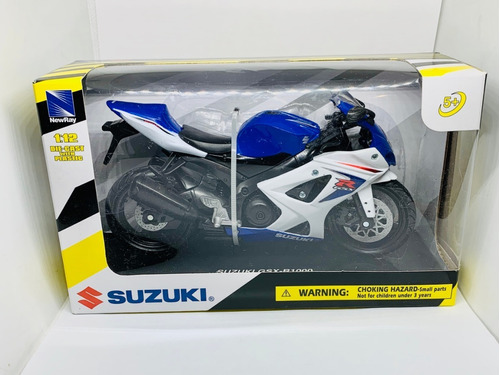 Escala 1:12 Diecast modelo Suzuki GSX-R1000 Motocicleta Moto Juguete Niños Azul 