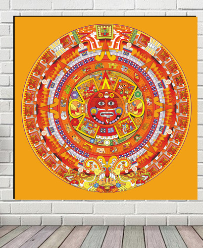 Cuadro Decorativo Calendario Azteca No 3a 20x20cm. 