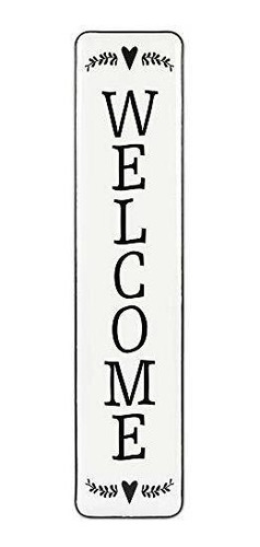 Señales - Mode Home Large Vertical Metal Welcome Sign For Fr