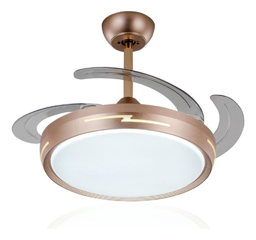 Ventilador De Techo 3 Tonos De Luz Led Y 6 Velocidades Jwj Cantidad de aspas 4 Estructura Bronce Aspas Humo Diámetro 107 cm Frecuencia 50/60HZ Material de las aspas Plástico