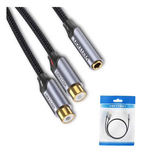 Hembra - Hembra Cable Nylon 3.5mm 2-rca Audio Stereo Mp3 Dj