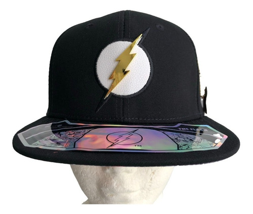 Gorra Plana Dc Comics The Flash Logo Metal Oro V2 Colores