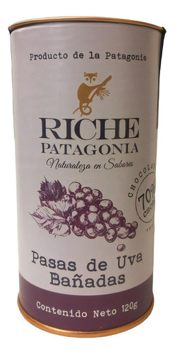 Pasas De Uvas Bañadas En Chocolate 70%  120g Riche Patagonia